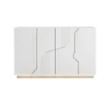 Moderne Witte Dressoir met Minimalistisch Design en Verlichte Basis
