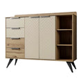 Moderne Houten Dressoir met Chevron Deuren en Opbergruimte