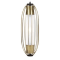 Moderne Hanglamp met Gouden Kooi en Witte Glasdiffuser
