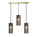 Driehanglamp met Zwarte Platen en Gouden Accenten