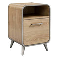 Moderne Nachtkast met Houten Afwerking en Metalen Poten